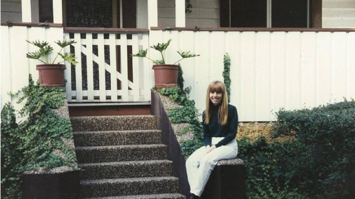 At her first home in the early 1990s.