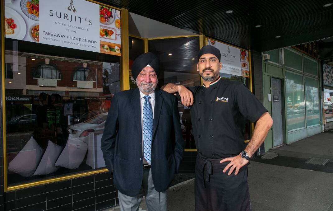Surjit and Rasan Gujral outside their Annandale restaurant. Picture: Geoff Jones