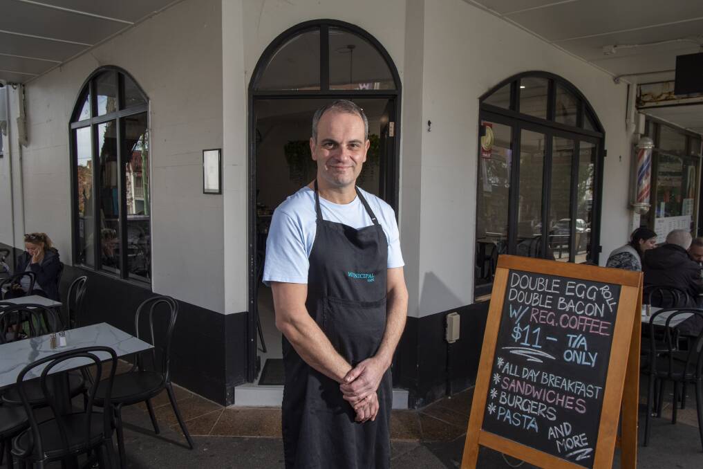 NEW BEGINNING: Maurice Portelli outside his Municipal Cafe on Norton Street. Picture: Simon Bullard
