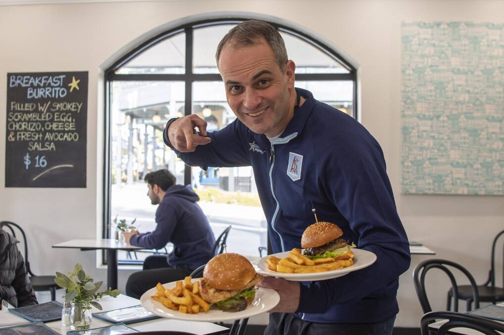 FULL OF BEANS: Maurice Portelli at his Municipal Cafe, which has just turned one. Picture: Simon Bullard