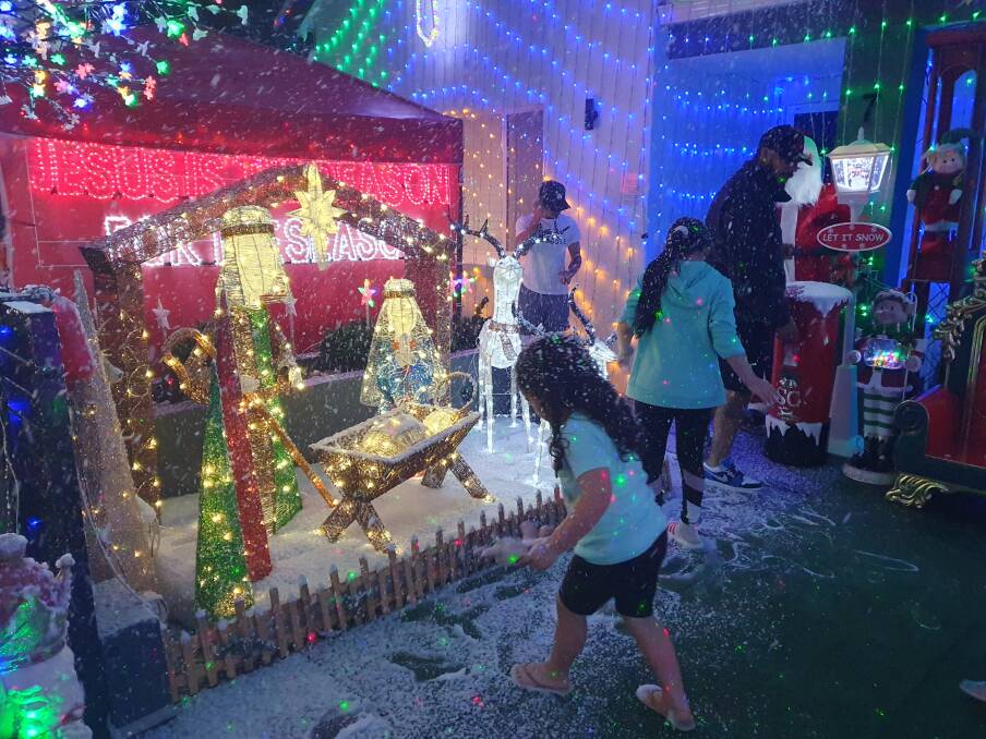 LET IT SNOW: 7 South Street has a snow machine, fog machine and bubble machine which delight children in the neighbourhood. Picture: Supplied