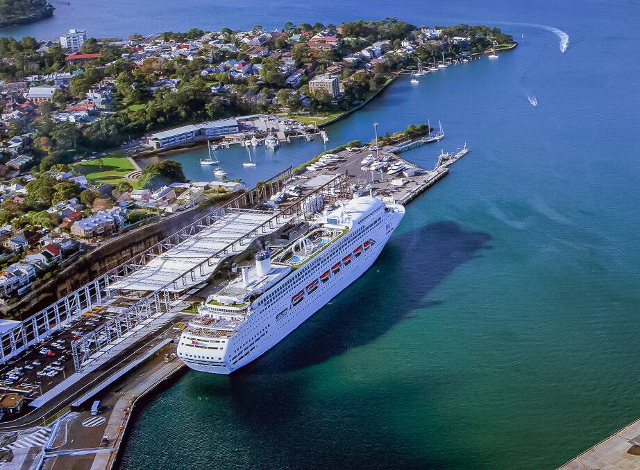 BAD NEIGHBOURS: A cruise ship at White Bay, only a matter of meters away from some Rozelle homes. Picture: Supplied