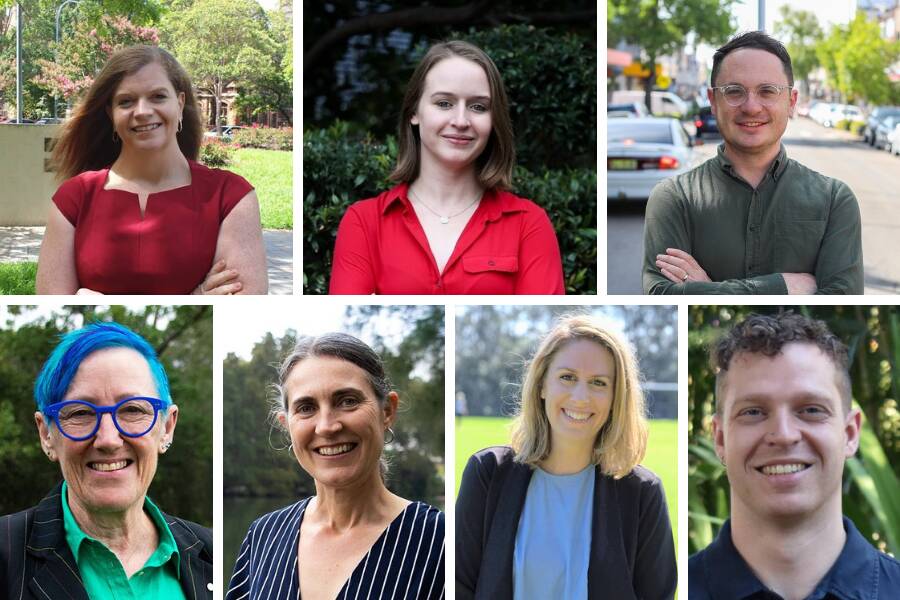 (Top, from left) Labor's Philippa Scott, Chloe Smith and Mat Howard; and (bottom, from left) the Greens' Liz Atkins, Justine Langford, Kobi Shetty and Dylan Griffiths, will all join council for the first time.