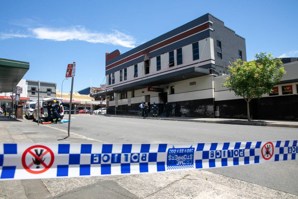 'A DANGEROUS SITUATION': The Royal Exchange Hotel in Marrickville was the site of a "brazen and cowardly" suspected arson late last night. Picture: Geoff Jones