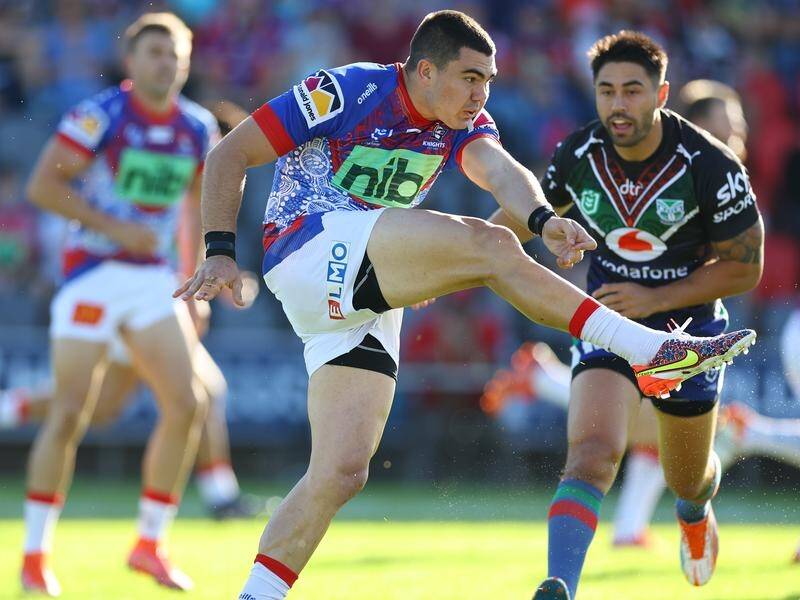 A slow-starting Newcastle kicked away in the second half to beat the Warriors 24-16 in Redcliffe.